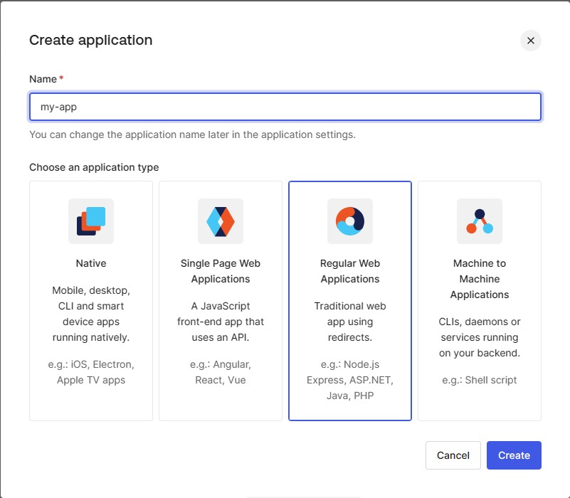 Auth0 - Create Application